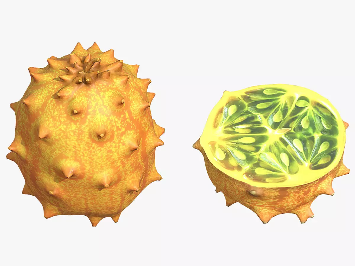 Fruit Horned Melon 02 Low Poly 3D model_0
