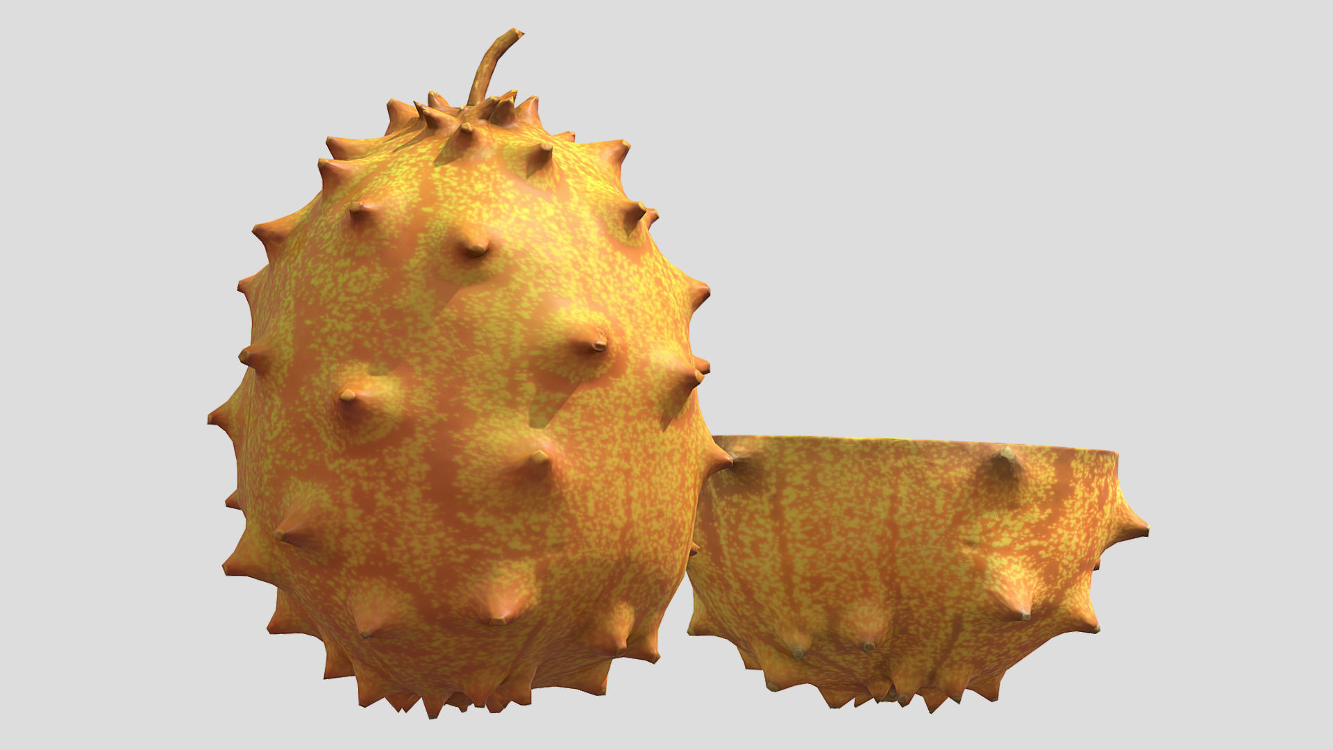 Fruit Horned Melon 02 Low Poly 3D model_4