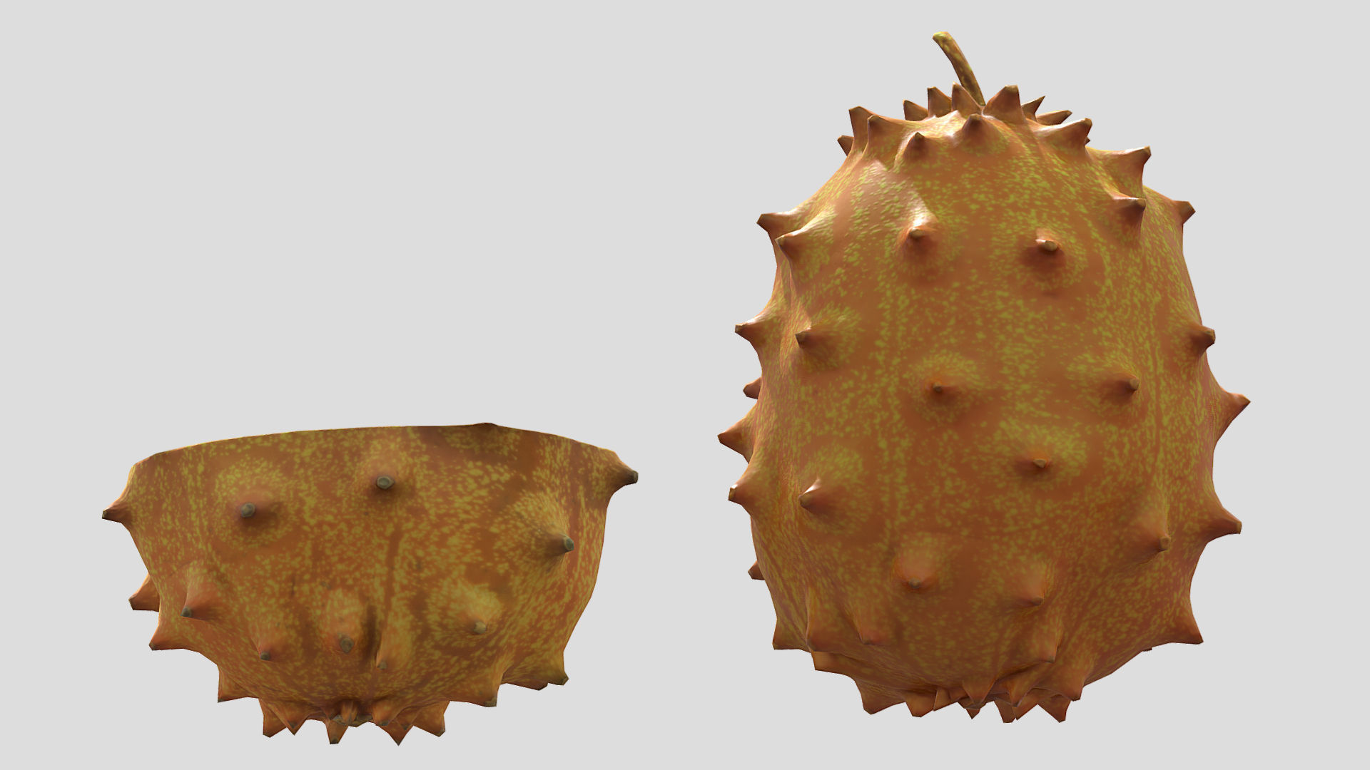 Fruit Horned Melon 02 Low Poly 3D model_7