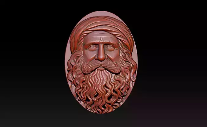 Sadhguru Portrait Relief Model