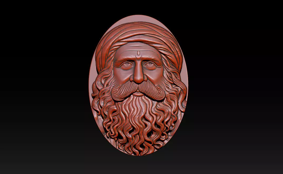 Sadhguru Portrait Relief Model 3D print model