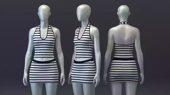 Knit Halter Top and Skort Set