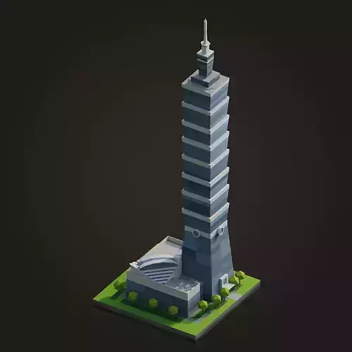 Taipei 101 Low-poly 3D model
