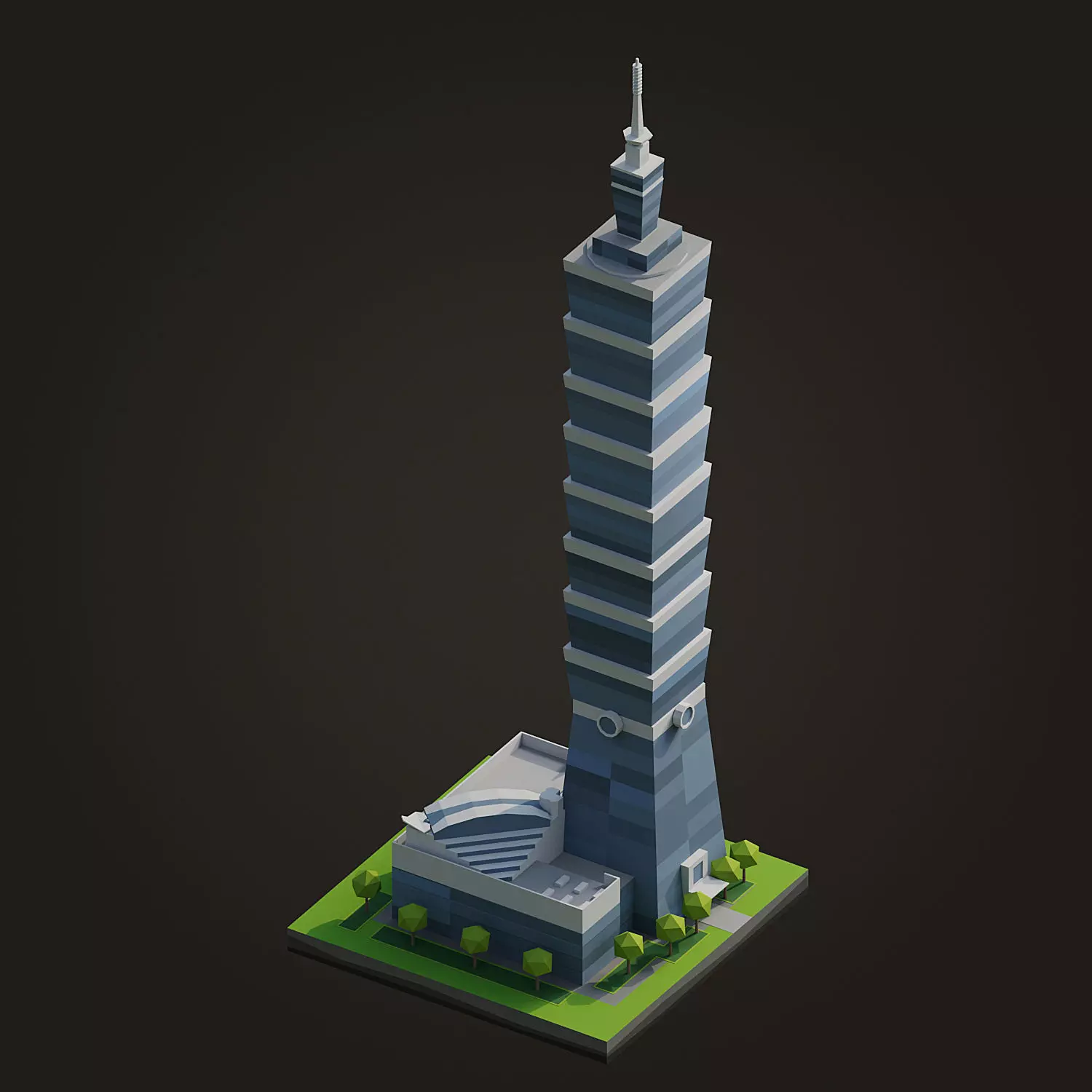 Taipei 101 Low-poly 3D model_0