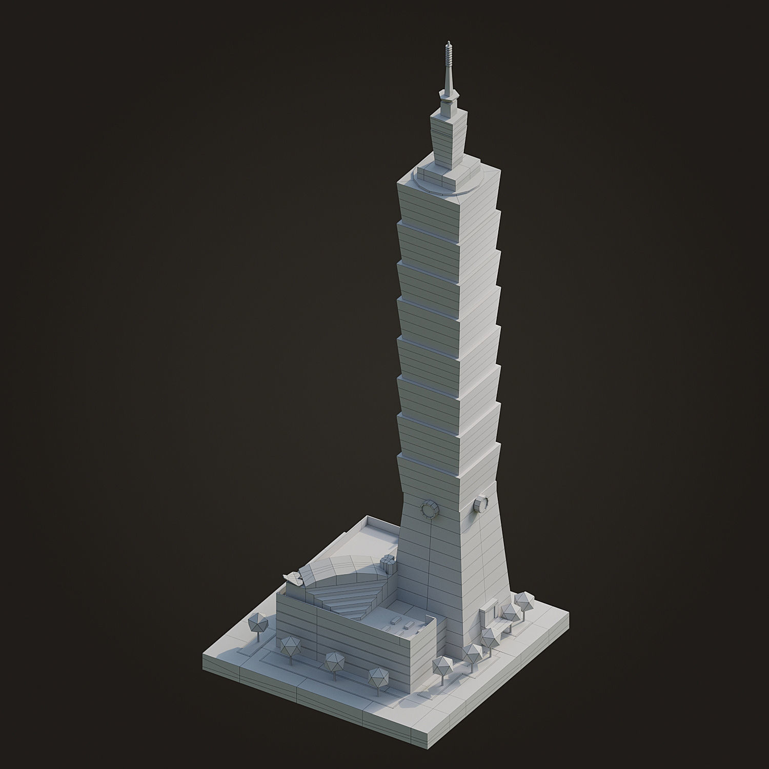Taipei 101 Low-poly 3D model_1