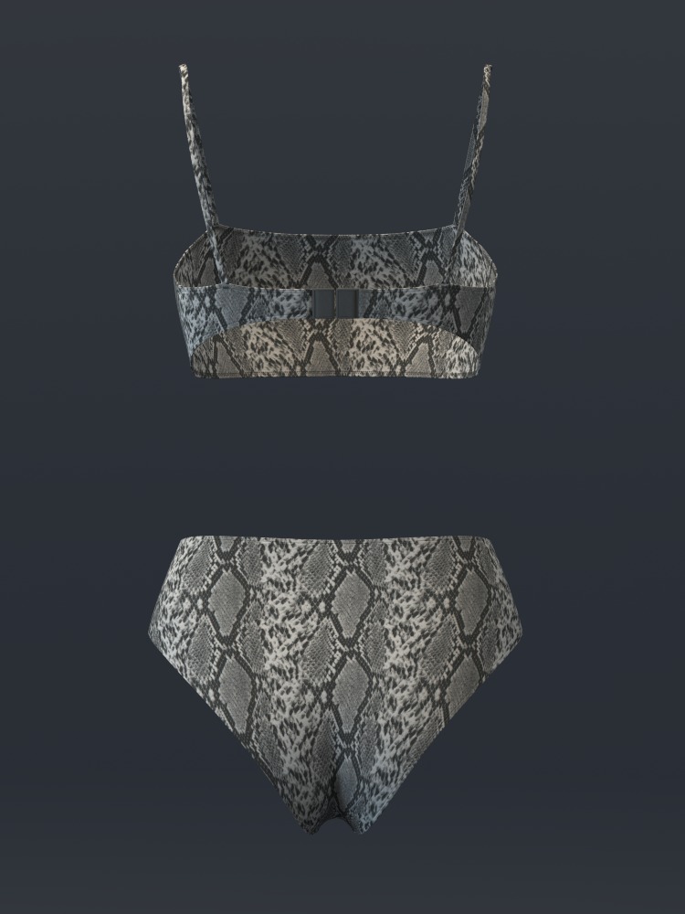 Snakeskin Bandeau and Brief Set 3D model_9