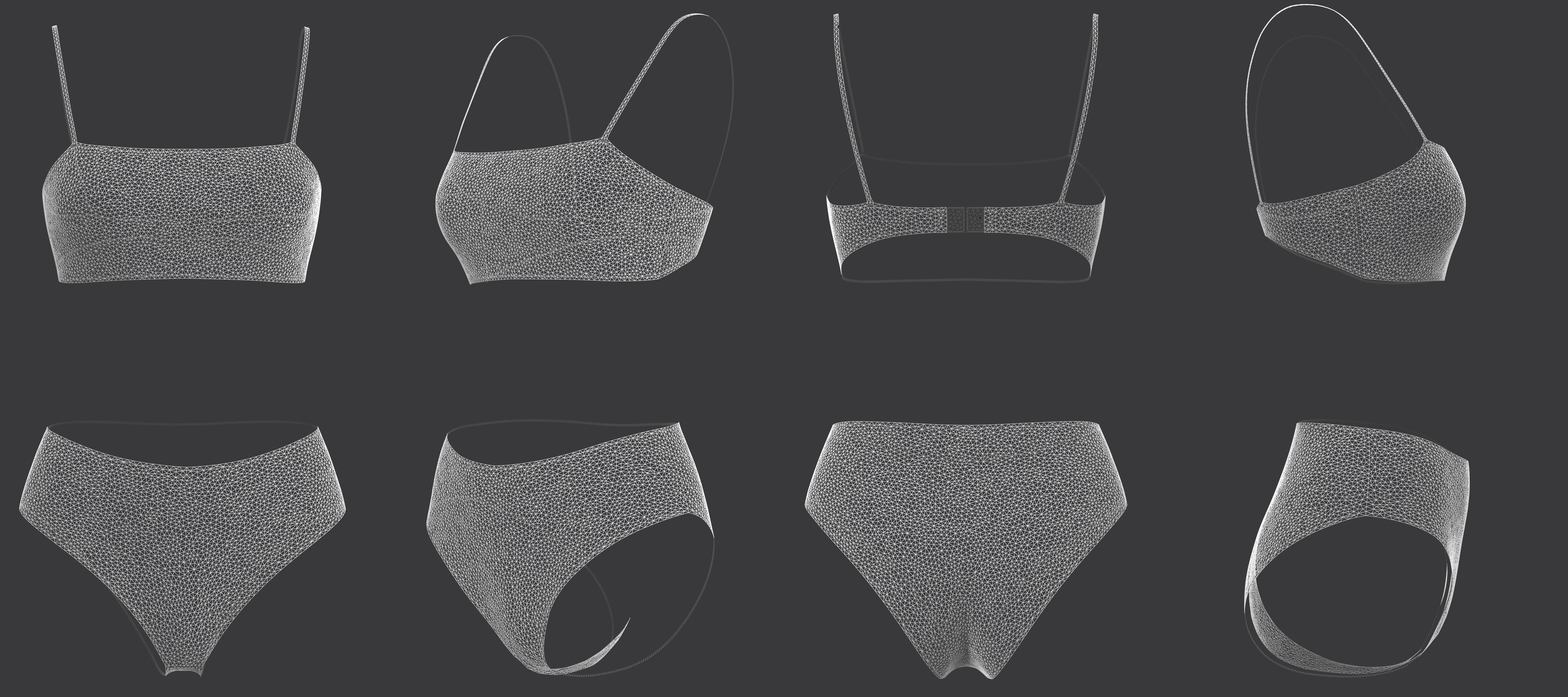 Snakeskin Bandeau and Brief Set 3D model_11