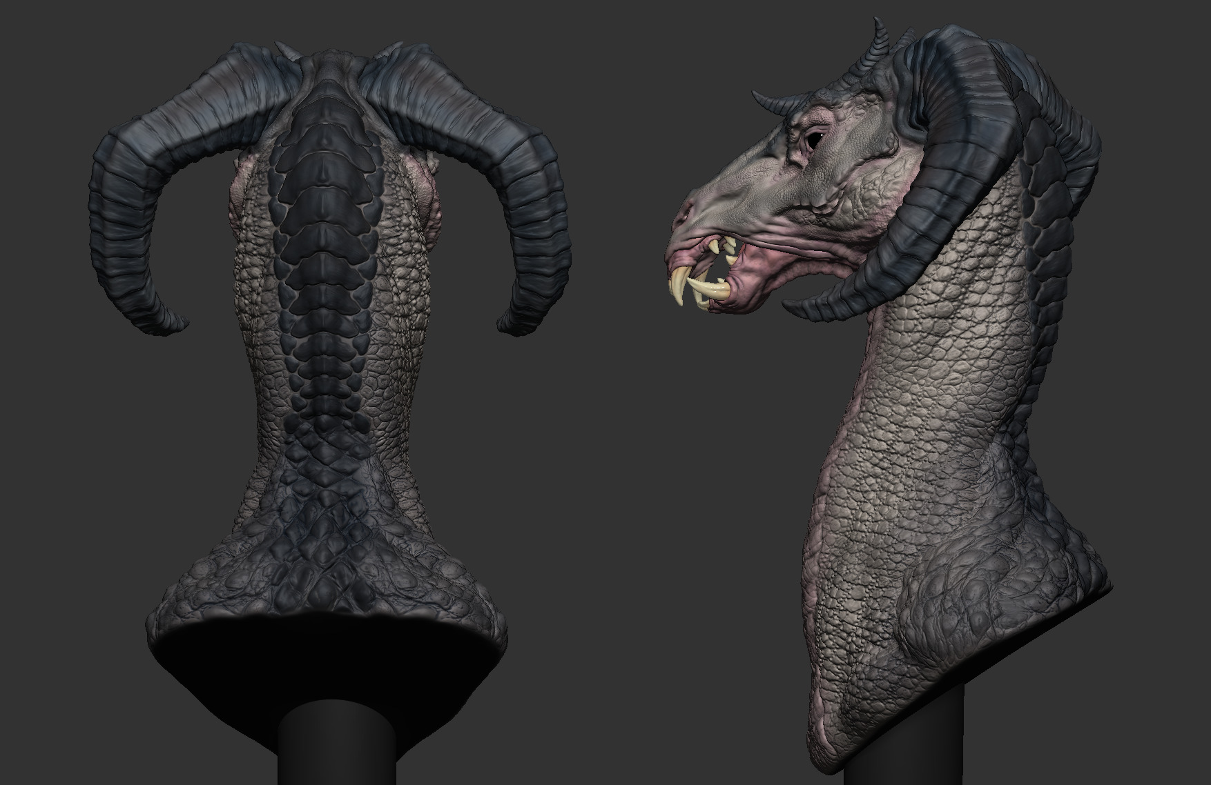 HORSE HEAD DRAGON 3D print model_2