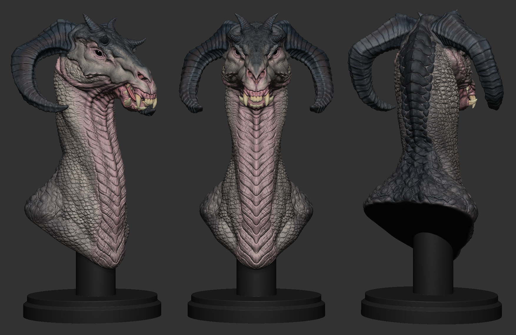 HORSE HEAD DRAGON 3D print model_3
