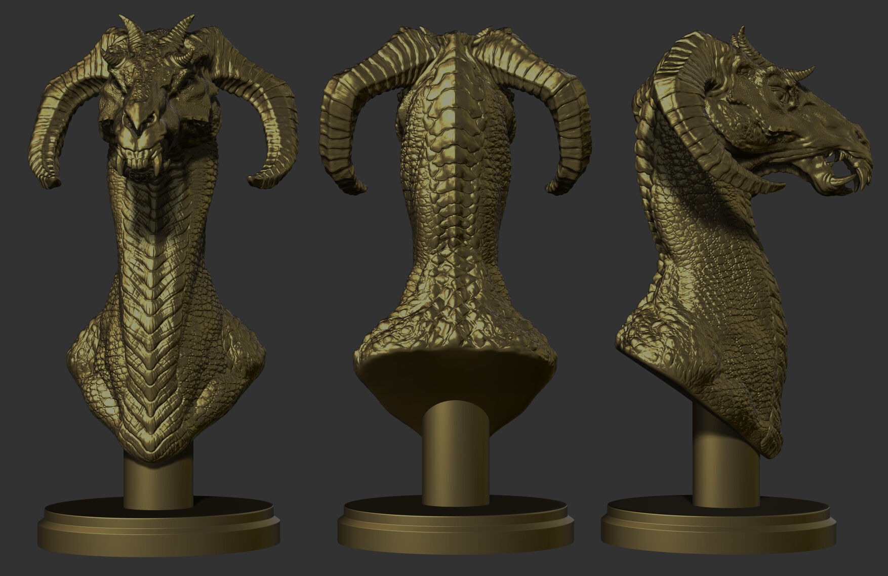 HORSE HEAD DRAGON 3D print model_14