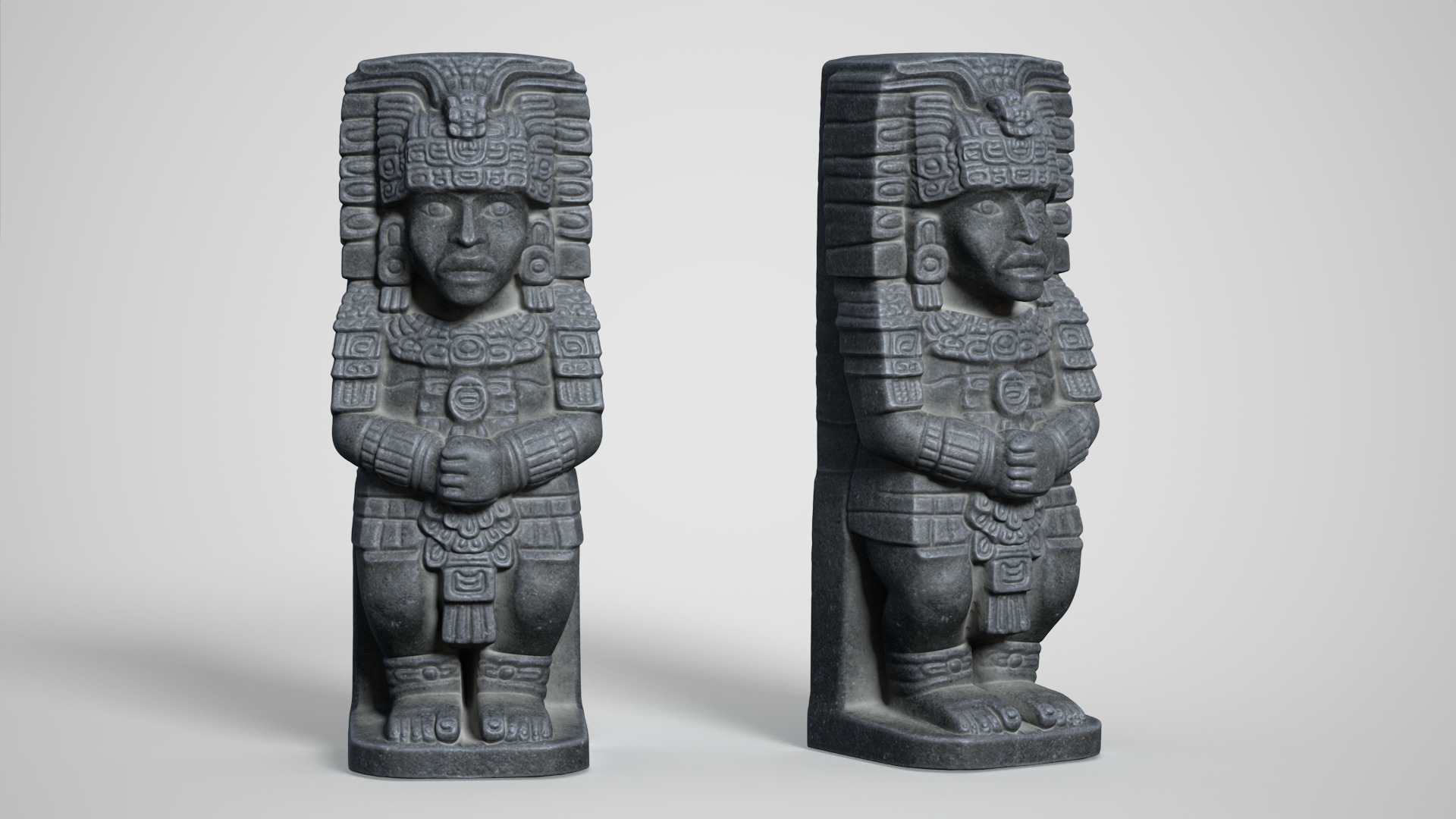 8 Mayan Statues - 241210 Low-poly 3D model_4