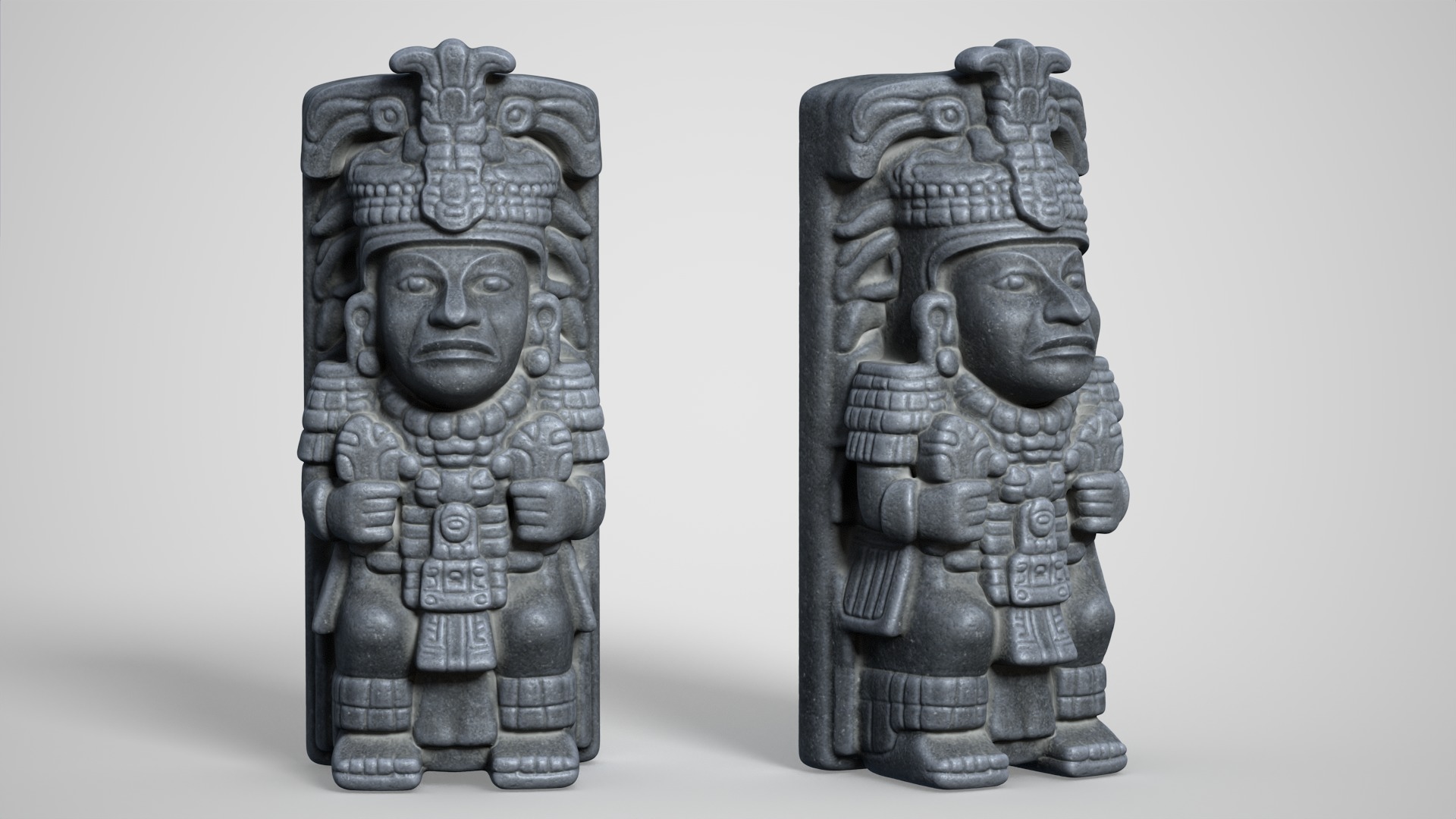 8 Mayan Statues - 241210 Low-poly 3D model_9