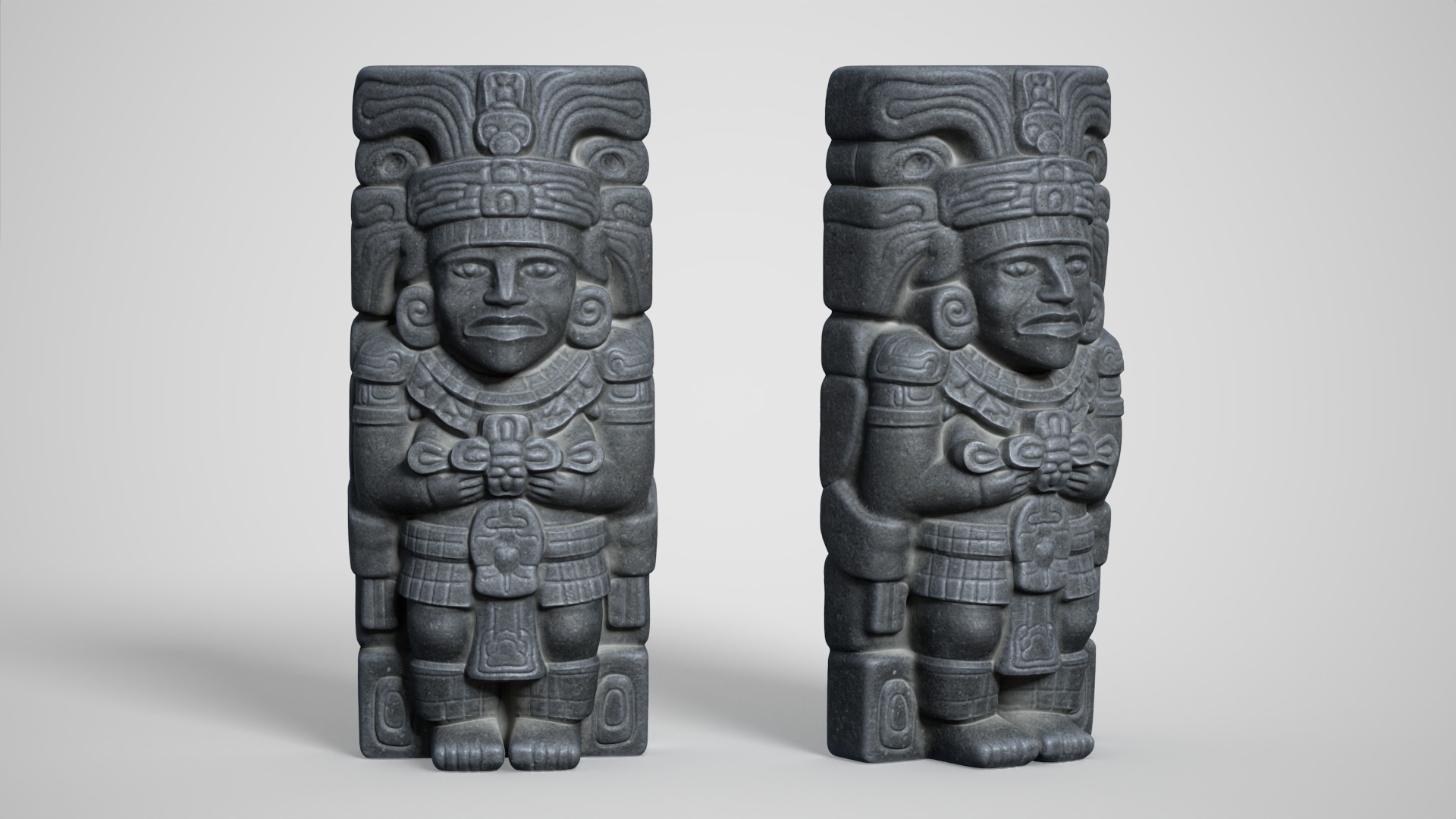 8 Mayan Statues - 241210 Low-poly 3D model_8