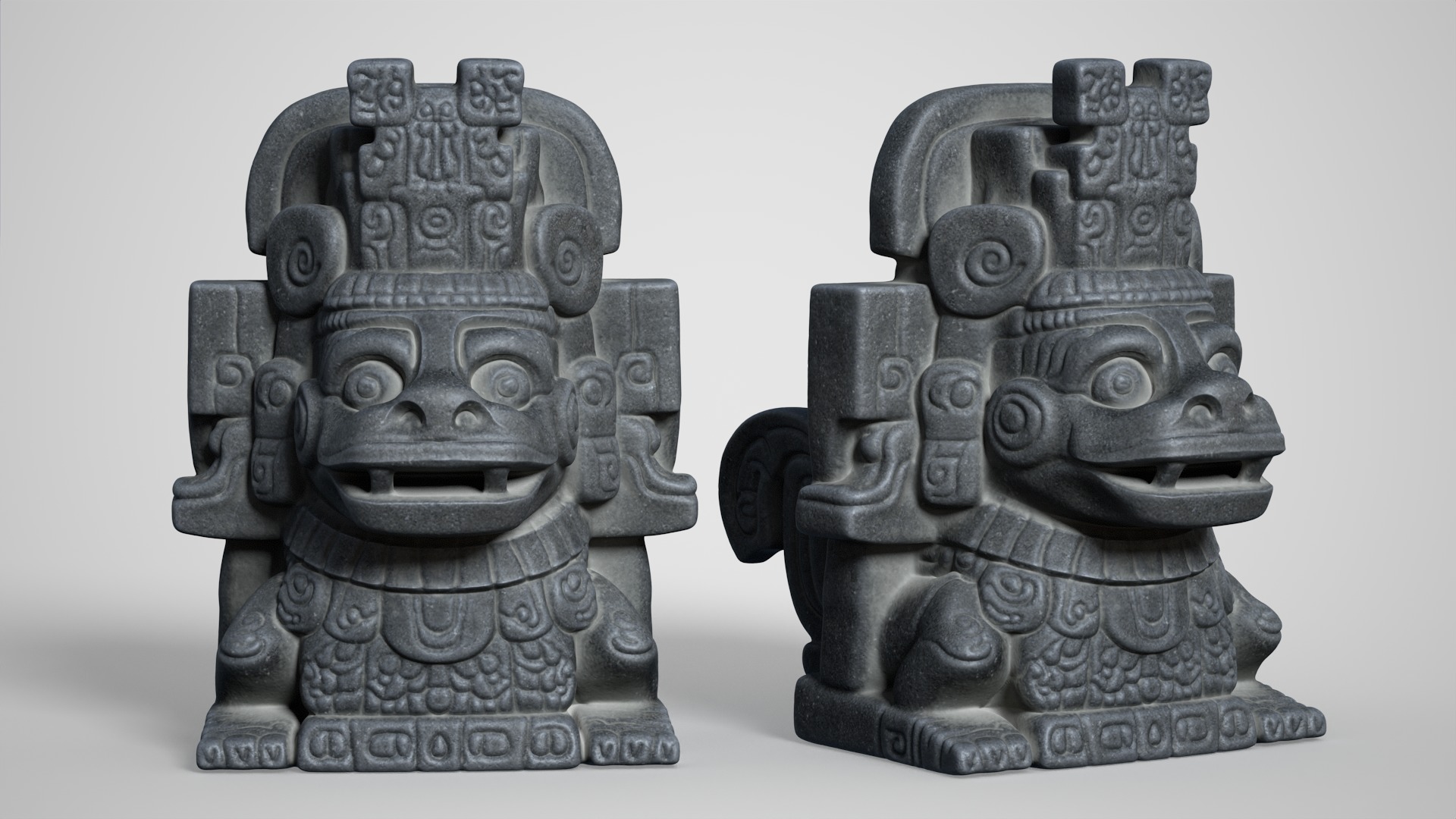 8 Mayan Statues - 241210 Low-poly 3D model_7