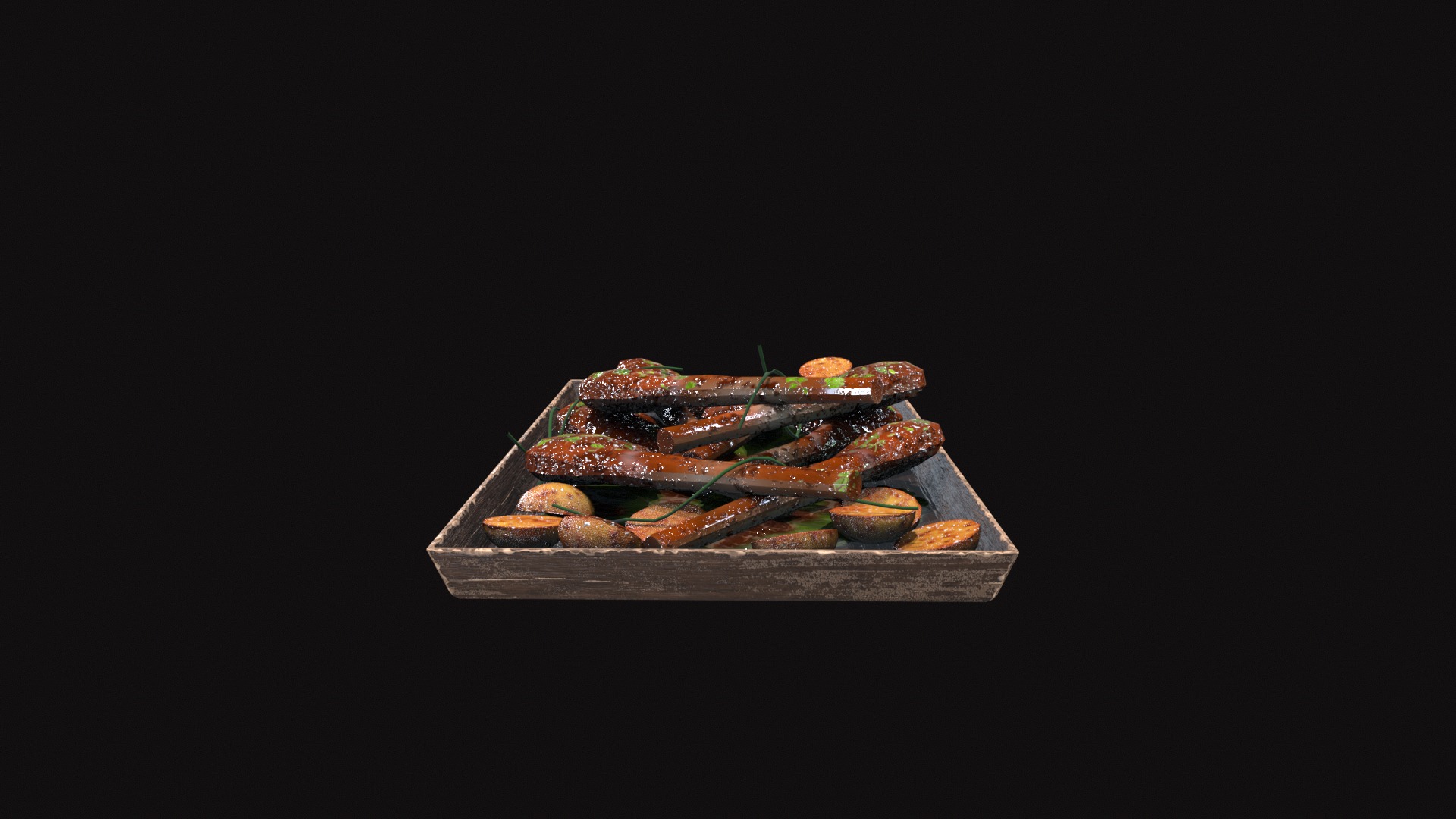 Medieval Lamb Chop Low-poly 3D model_7