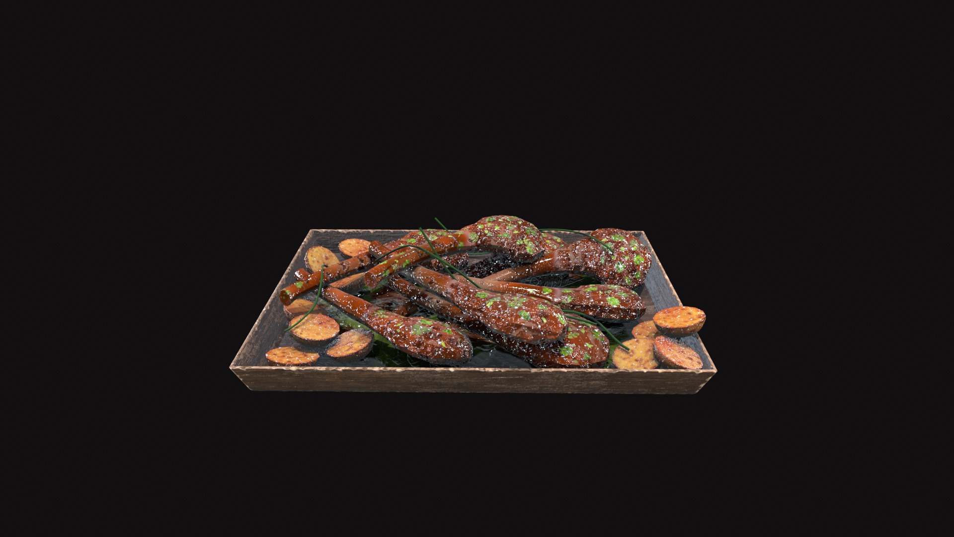 Medieval Lamb Chop Low-poly 3D model_4