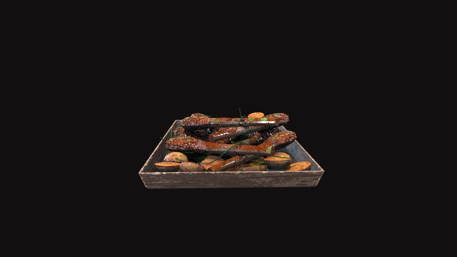 Medieval Lamb Chop Low-poly 3D model_5