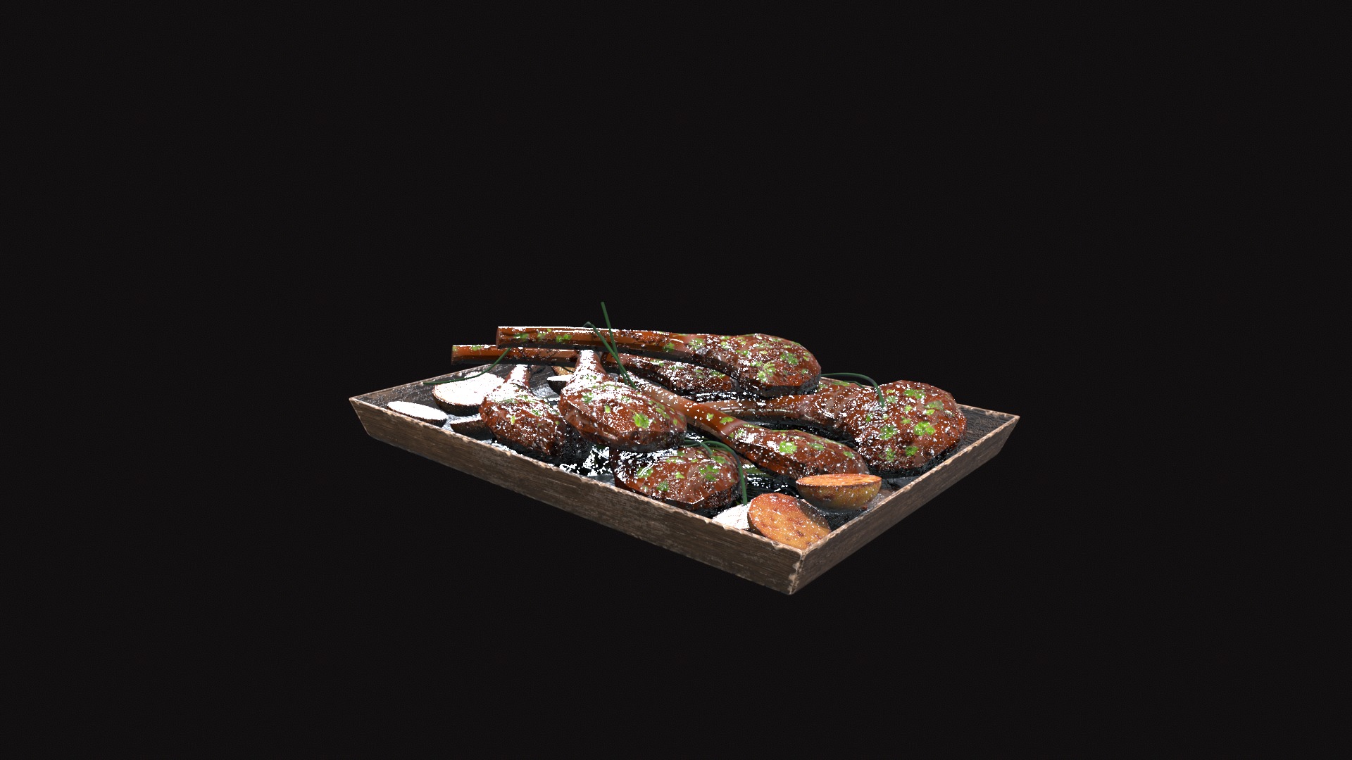 Medieval Lamb Chop Low-poly 3D model_6