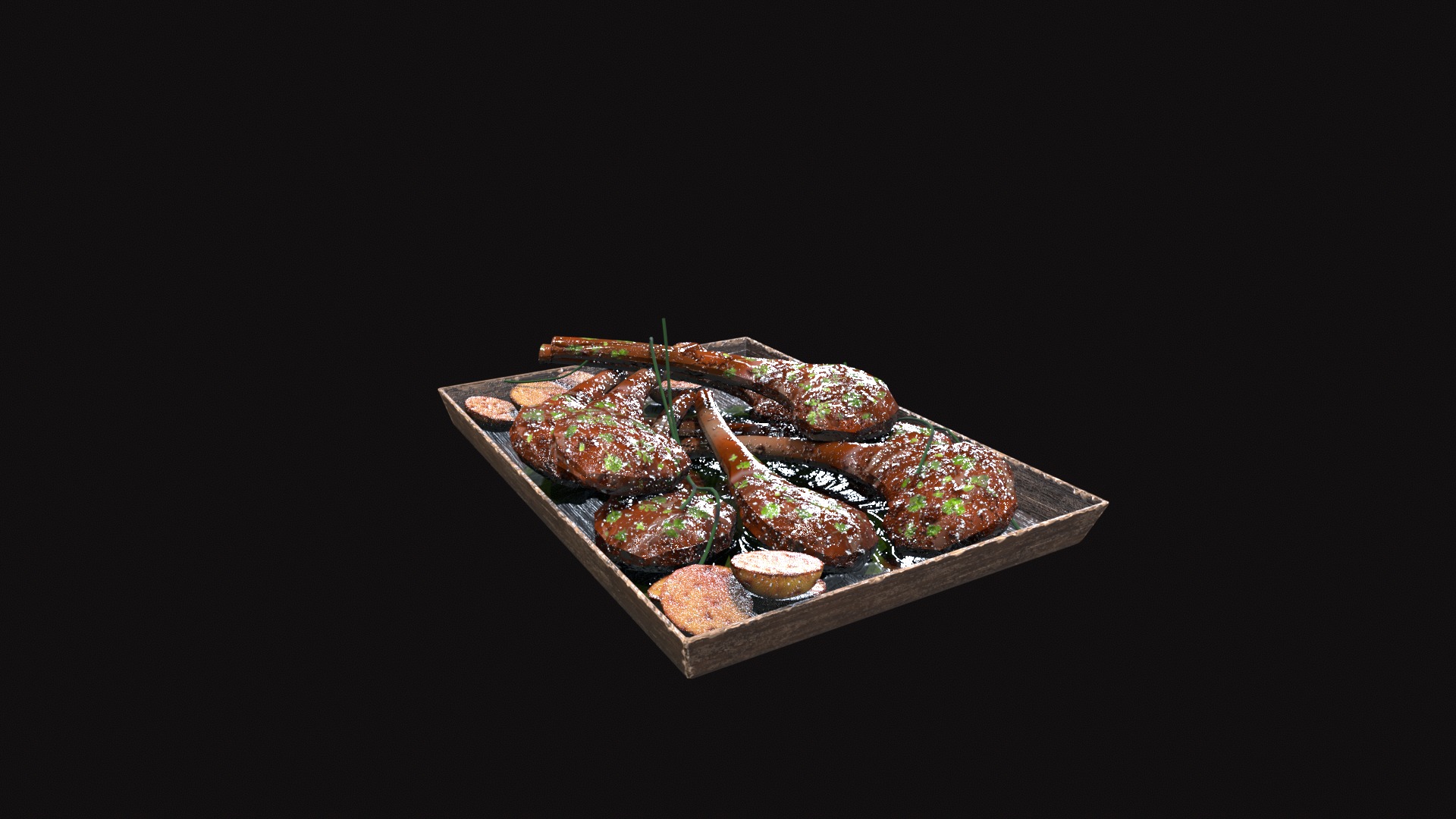 Medieval Lamb Chop Low-poly 3D model_2