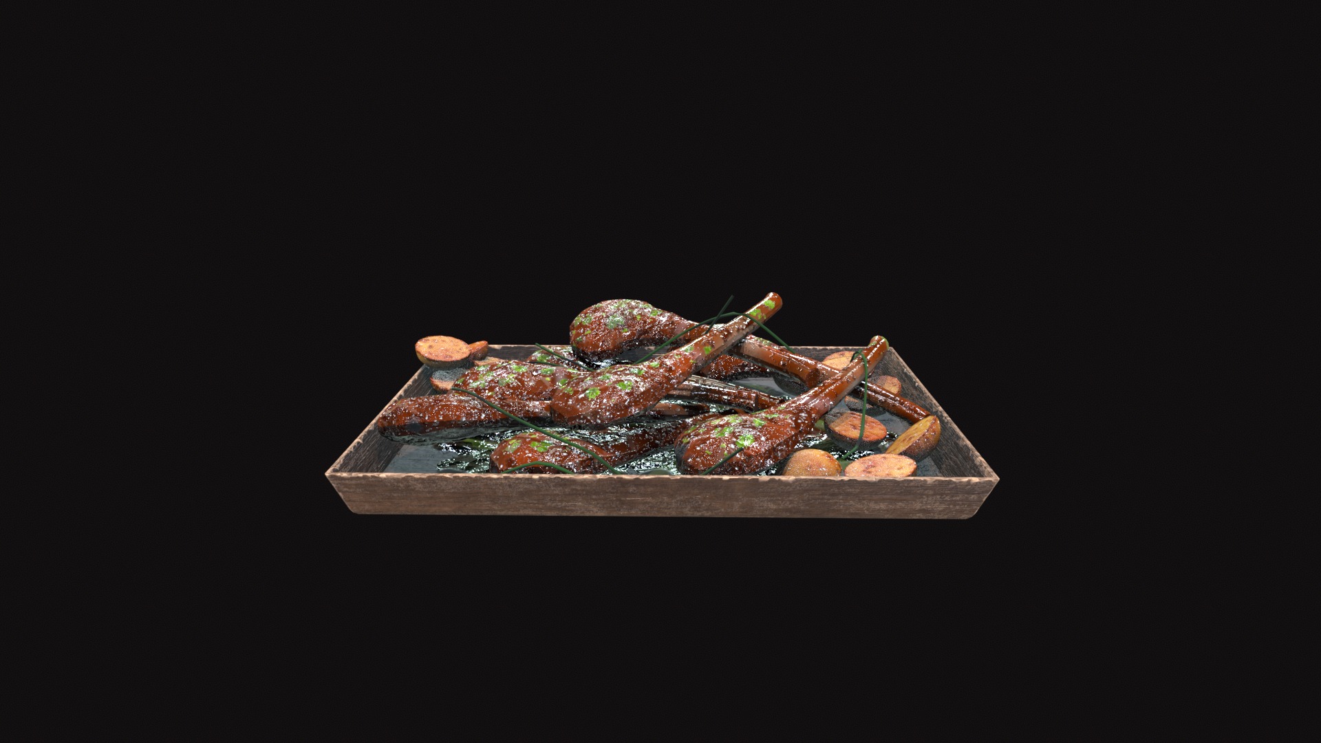 Medieval Lamb Chop Low-poly 3D model_3