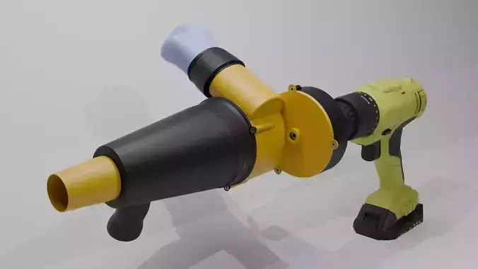 Battery drill powered Vacuum cleaner And blower 3D print model
