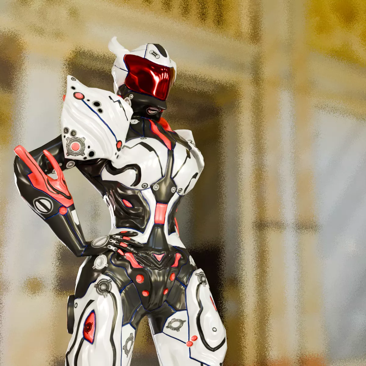 Low Poly Cyborg - Luminexa Low-poly 3D model_0