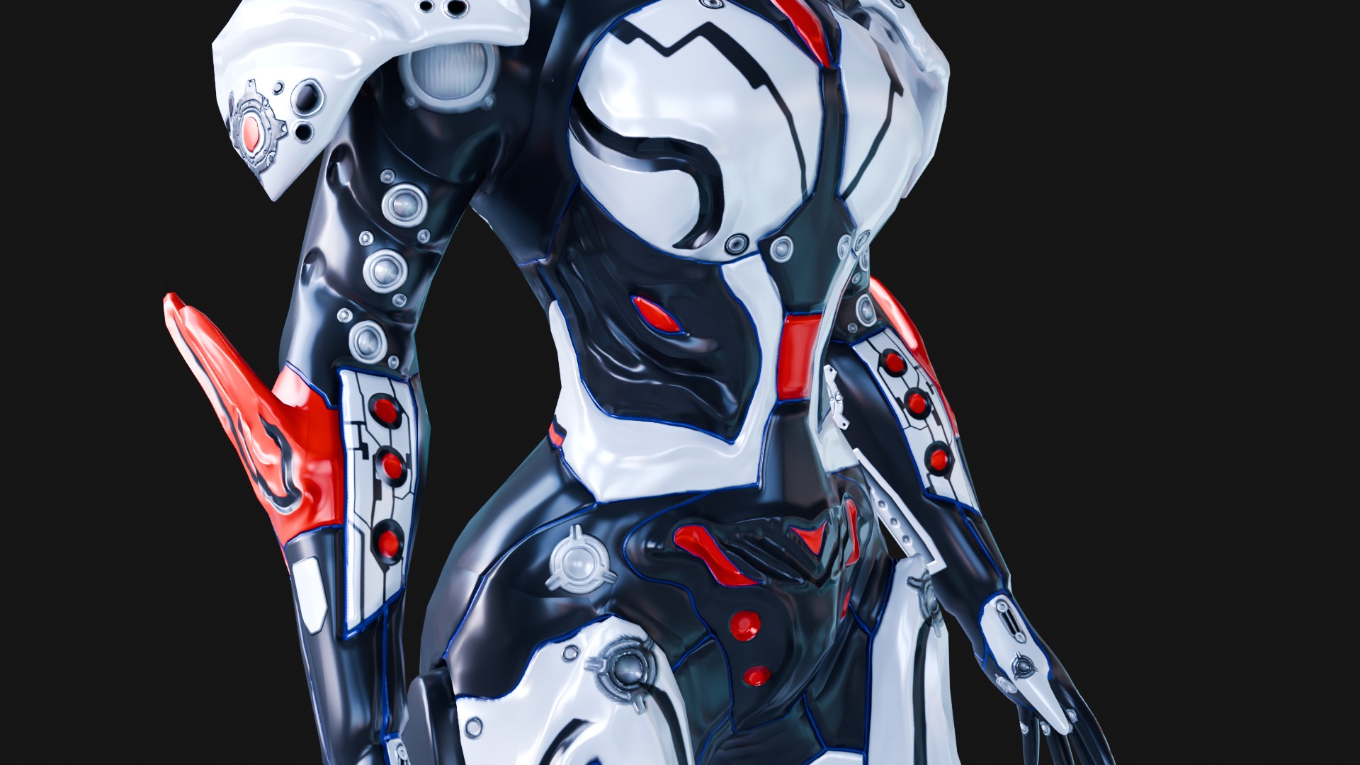 Low Poly Cyborg - Luminexa Low-poly 3D model_8