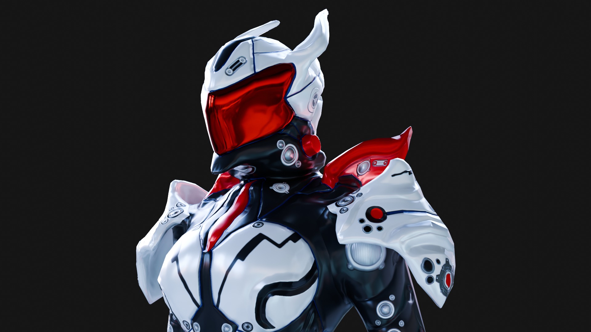 Low Poly Cyborg - Luminexa Low-poly 3D model_7