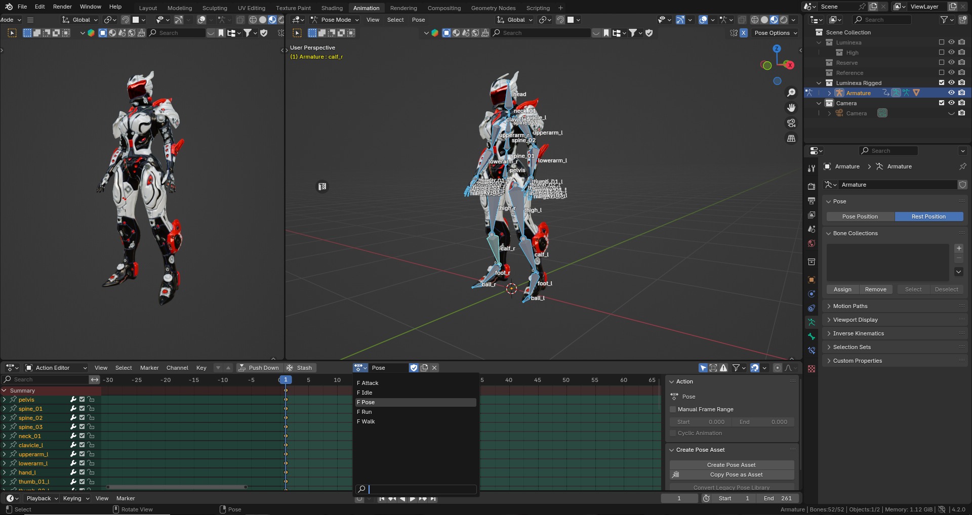Low Poly Cyborg - Luminexa Low-poly 3D model_14