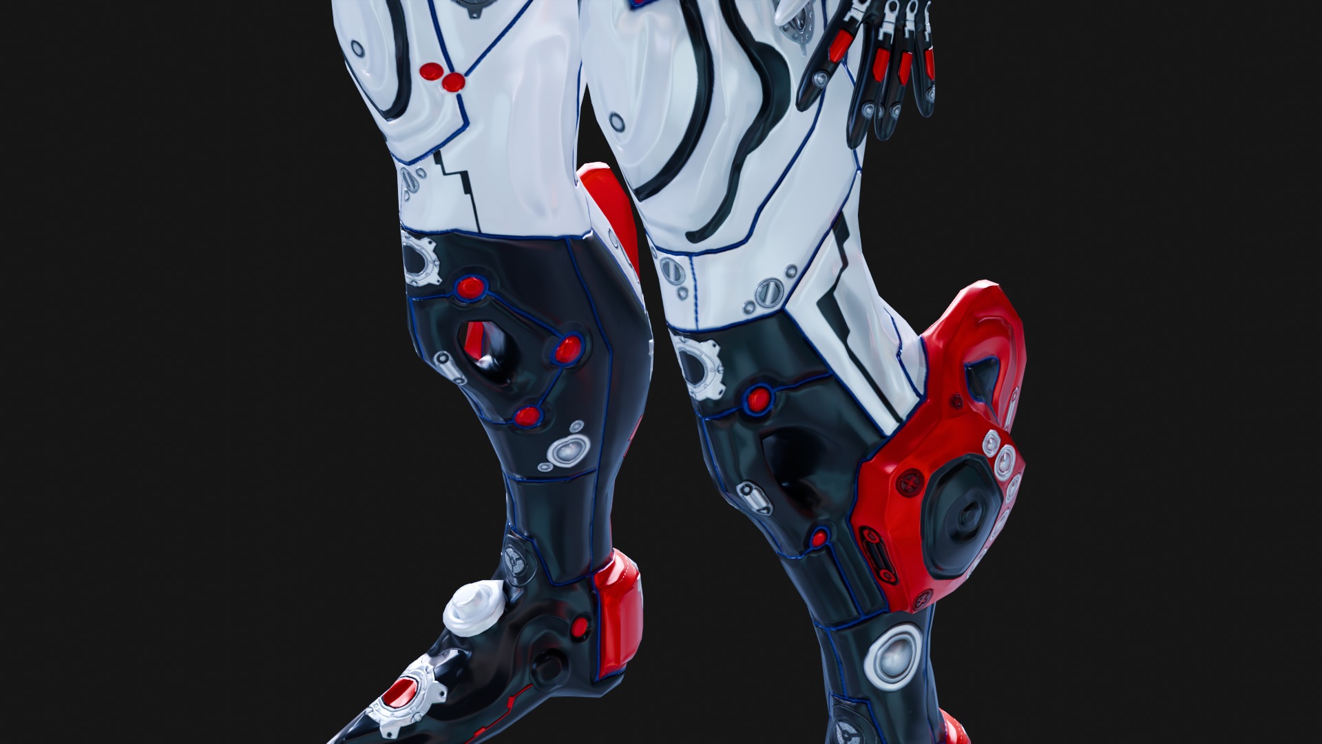 Low Poly Cyborg - Luminexa Low-poly 3D model_9