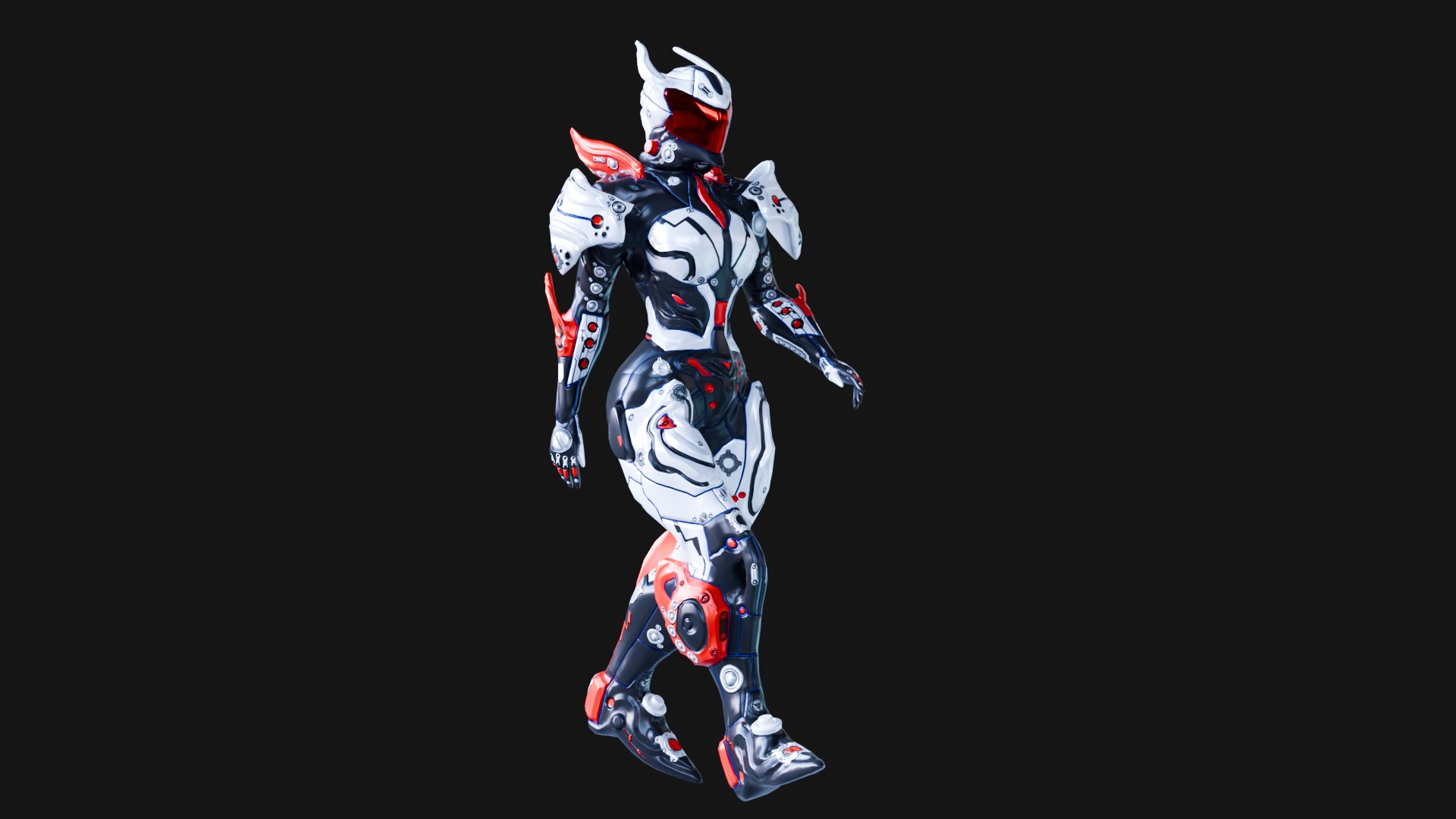 Low Poly Cyborg - Luminexa Low-poly 3D model_12