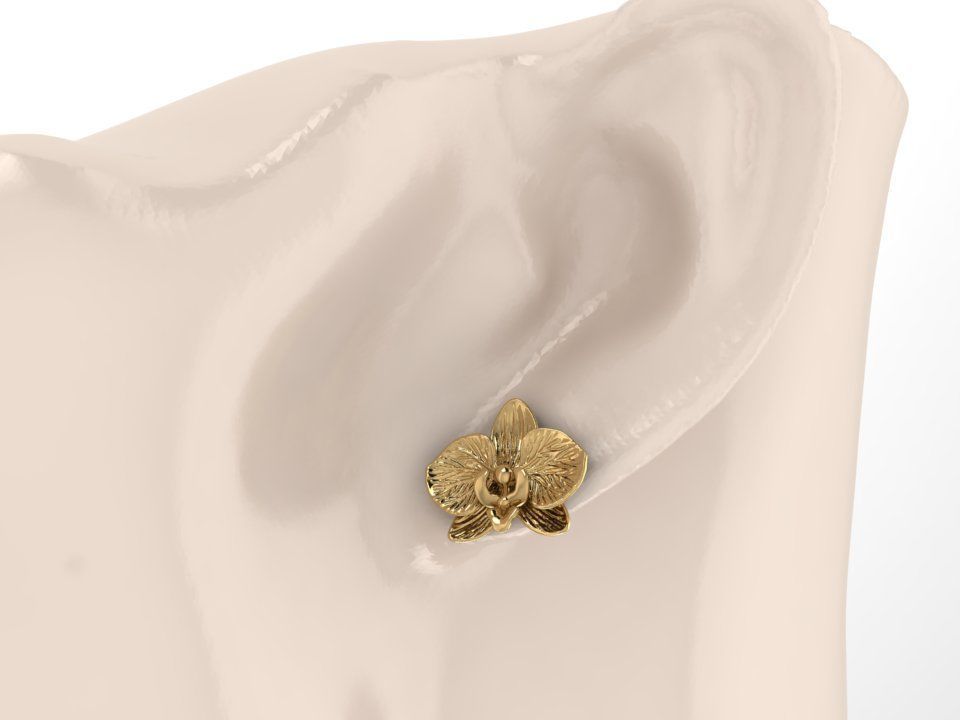  EARRING orchid 3D print model_1