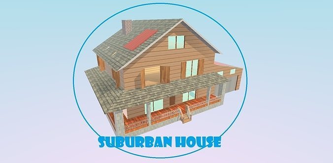 Suburban House Free 3D model