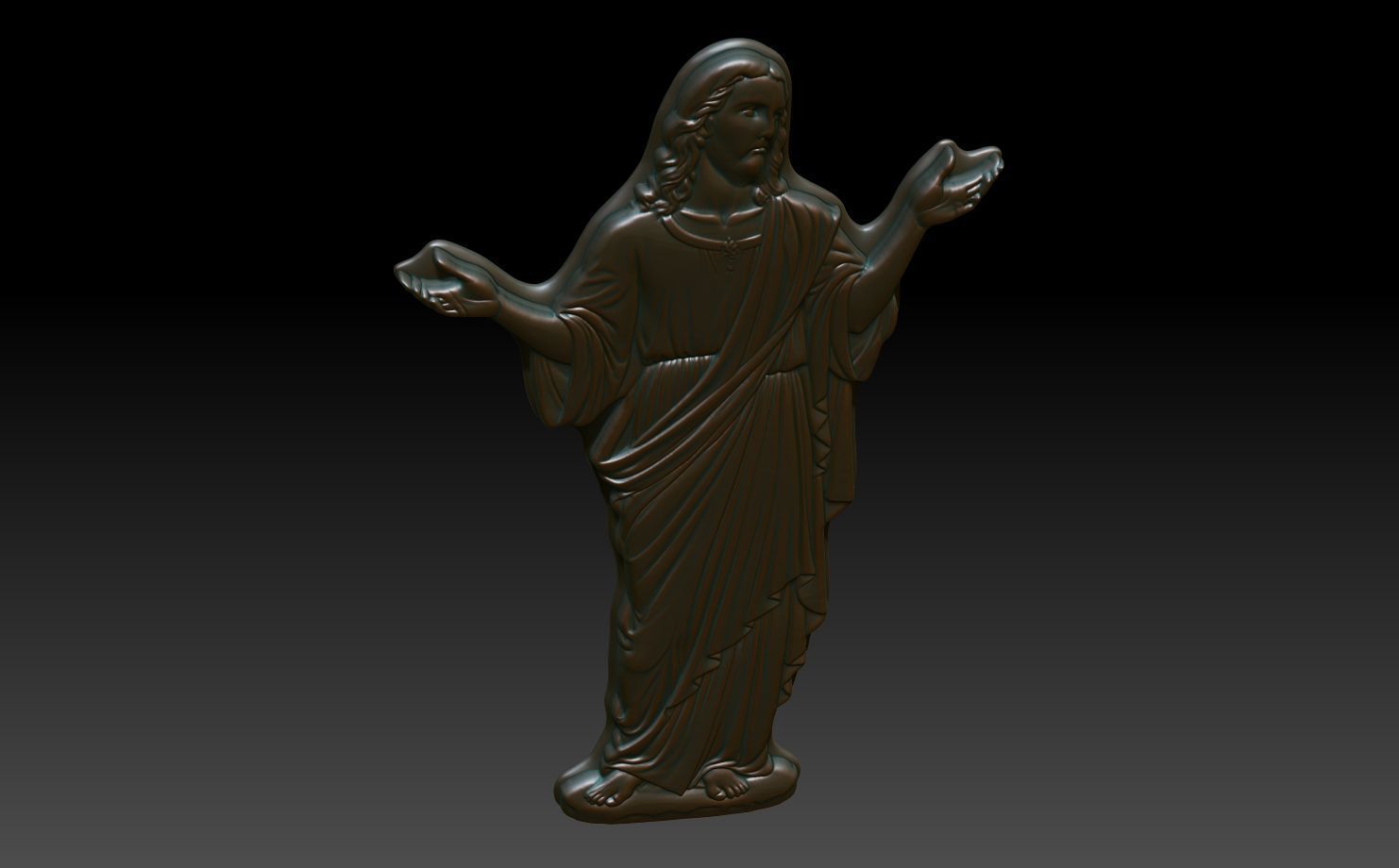 Jesus Blessing basrelief 03 241211 3D print model_3