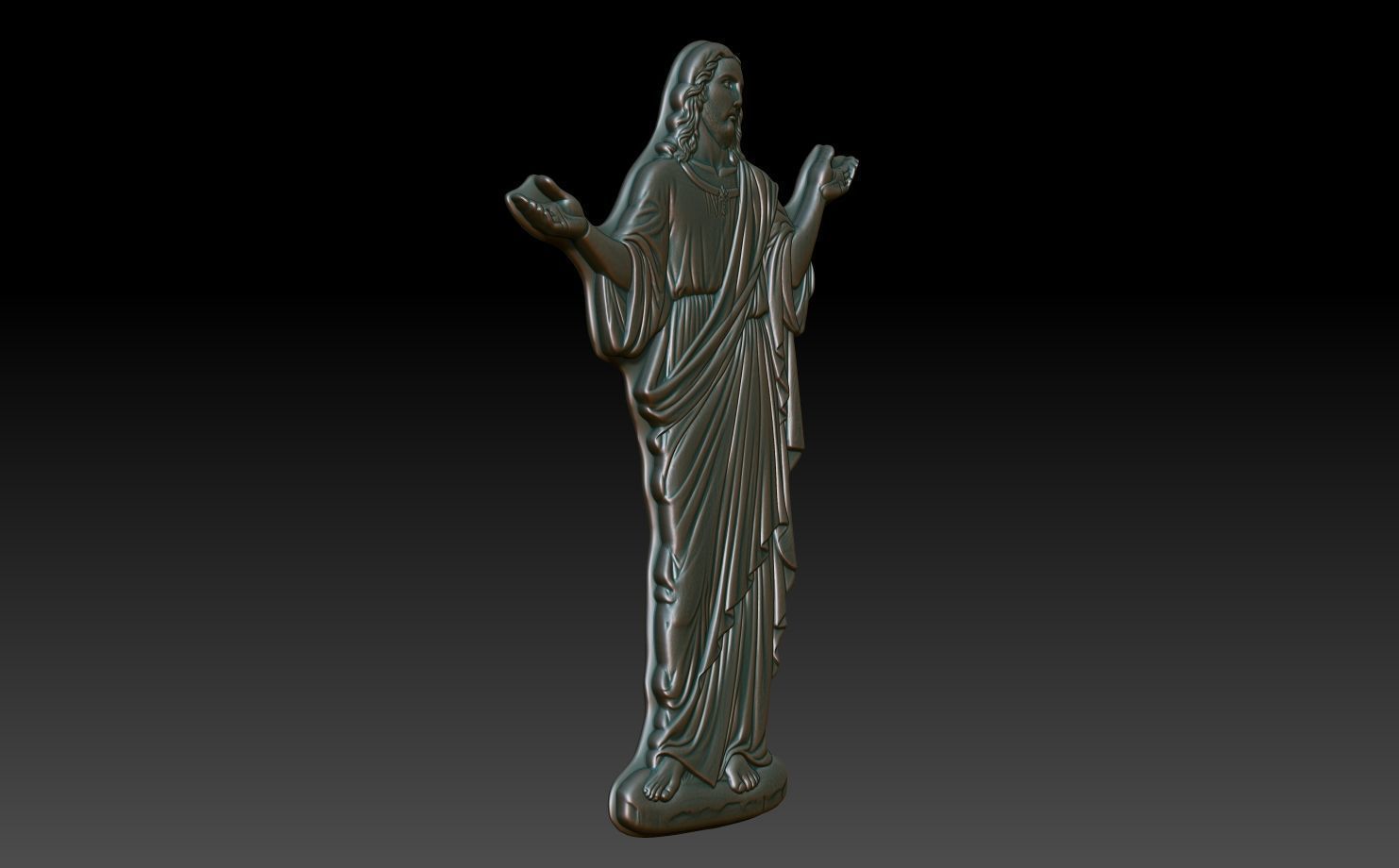 Jesus Blessing basrelief 03 241211 3D print model_2