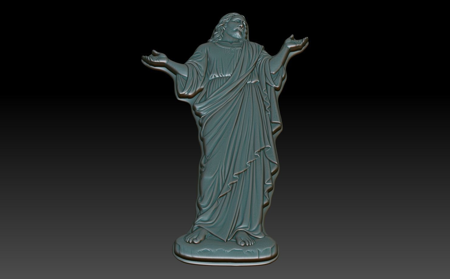 Jesus Blessing basrelief 03 241211 3D print model_4