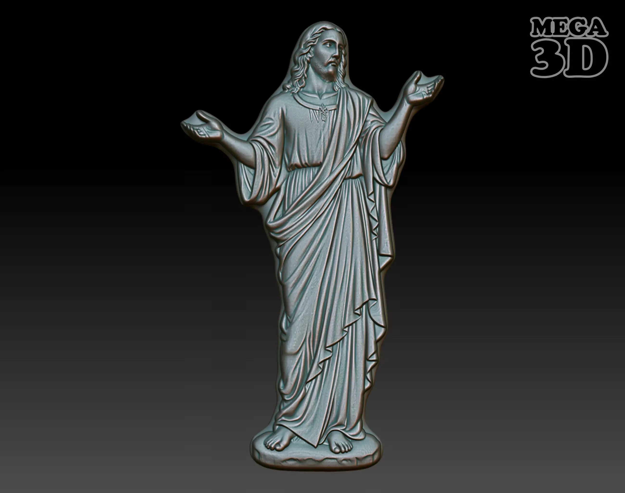 Jesus Blessing basrelief 03 241211 3D print model_0