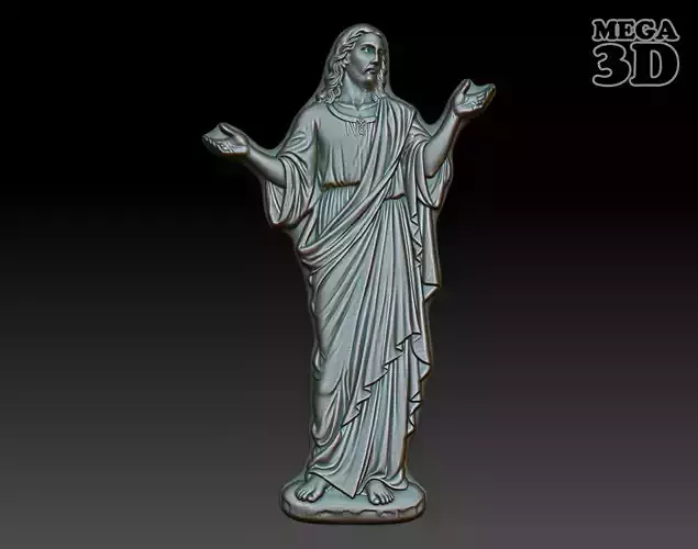 Jesus Blessing basrelief 03 241211 3D print model