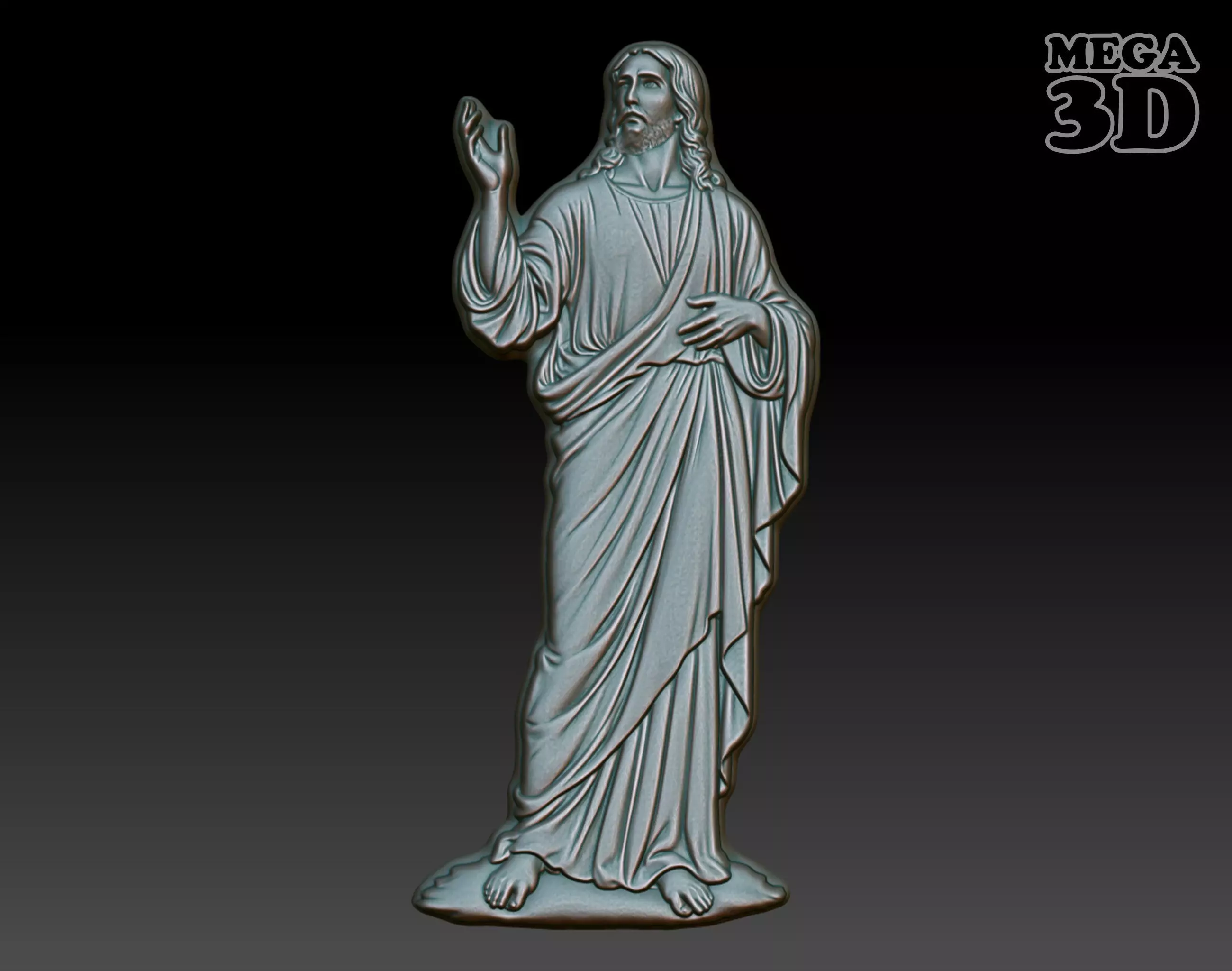 Jesus Blessing basrelief 02 241211 3D print model_0