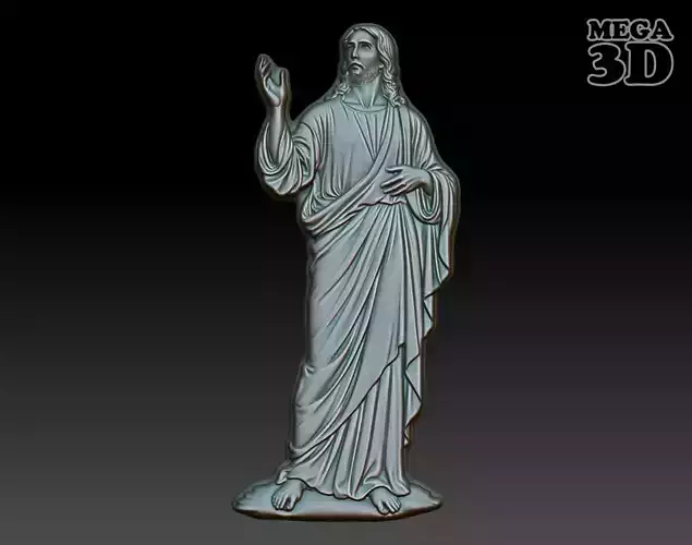 Jesus Blessing basrelief 02 241211 3D print model