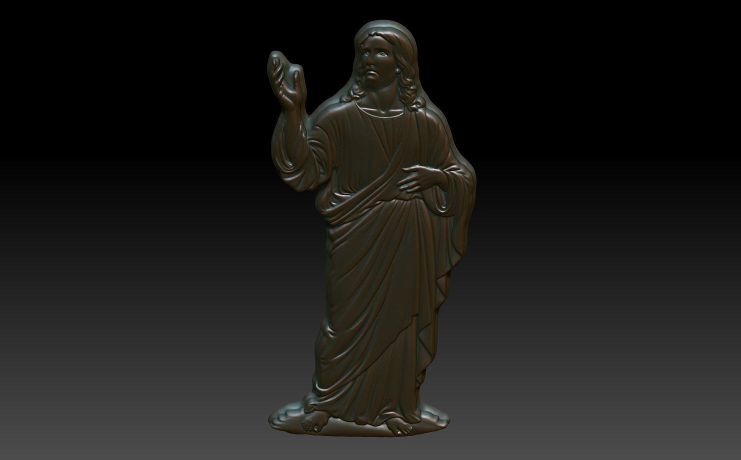 Jesus Blessing basrelief 02 241211 3D print model_3