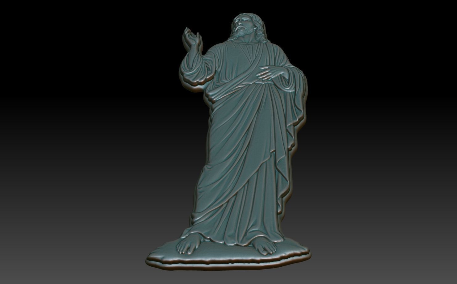 Jesus Blessing basrelief 02 241211 3D print model_4