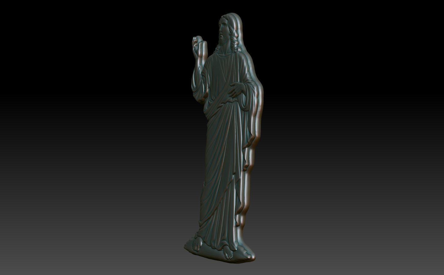 Jesus Blessing basrelief 02 241211 3D print model_1