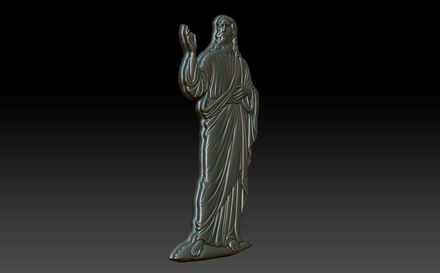 Jesus Blessing basrelief 02 241211 3D print model_2