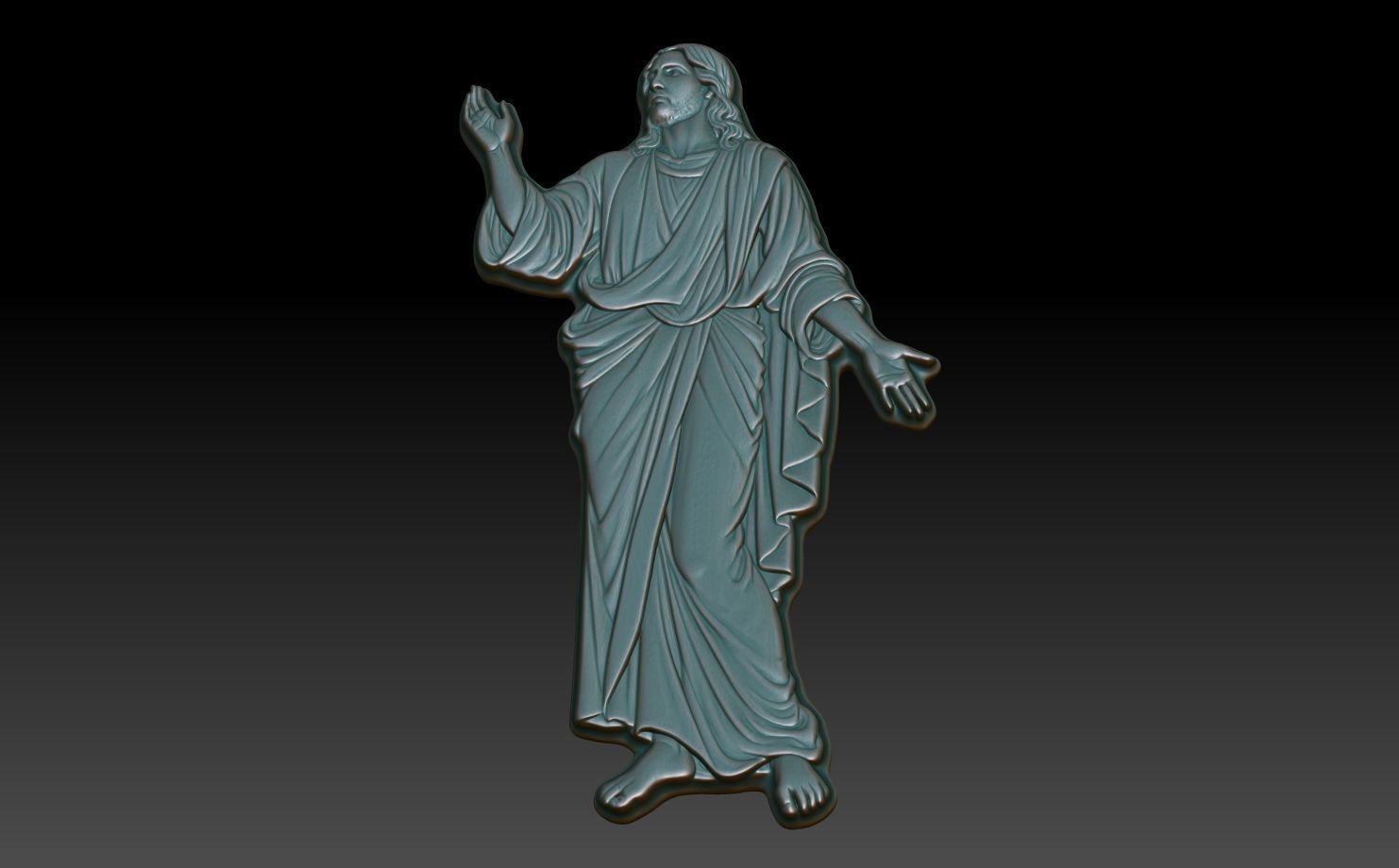 Jesus Blessing basrelief 01 241211 3D print model_4