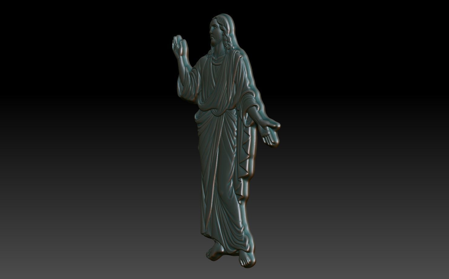 Jesus Blessing basrelief 01 241211 3D print model_1
