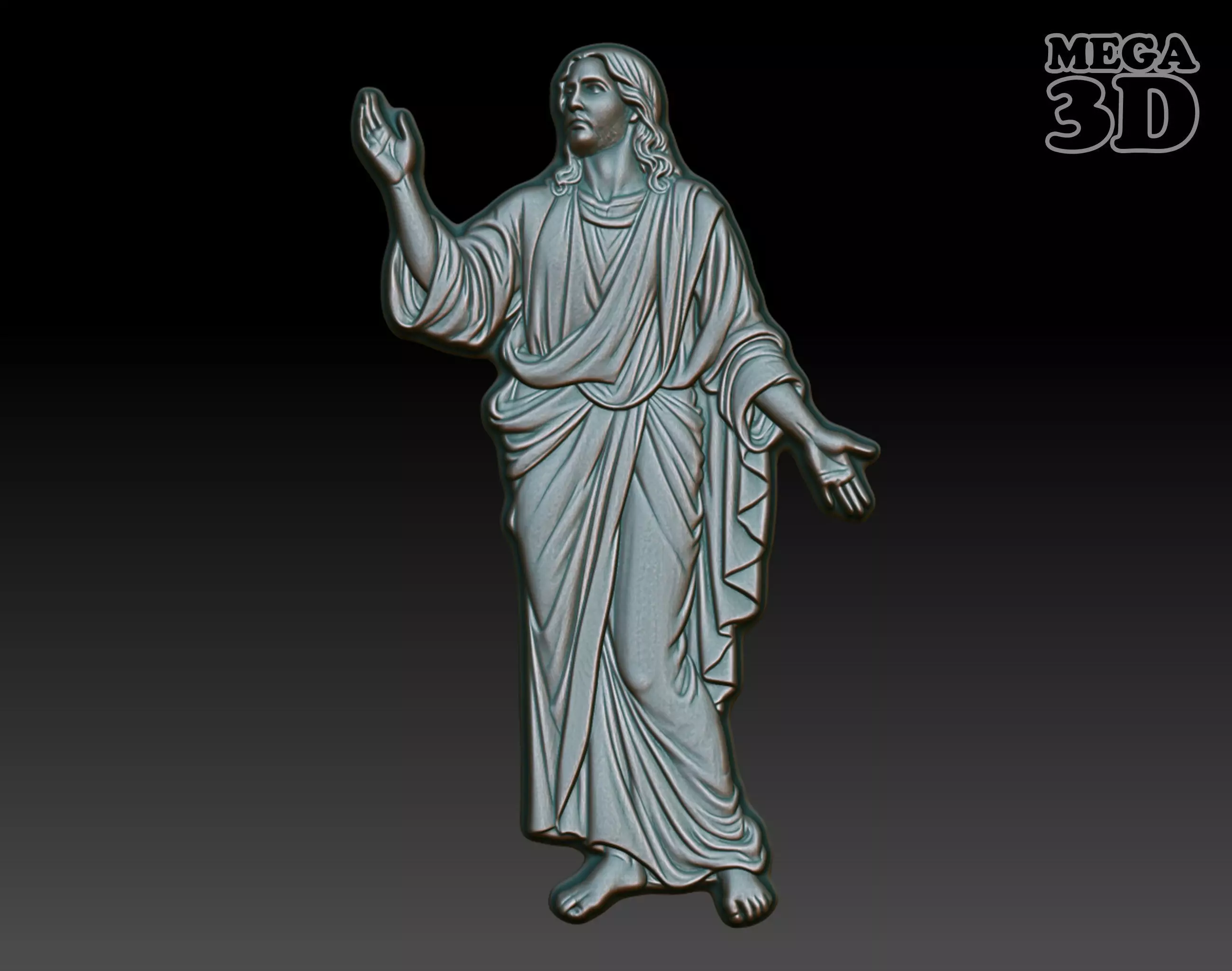 Jesus Blessing basrelief 01 241211 3D print model_0