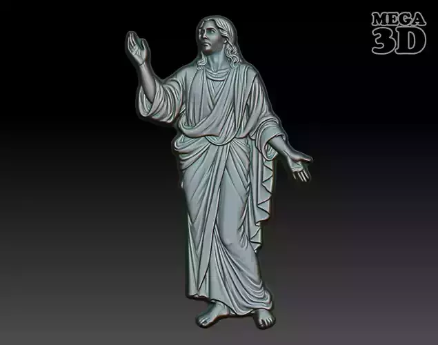 Jesus Blessing basrelief 01 241211 3D print model