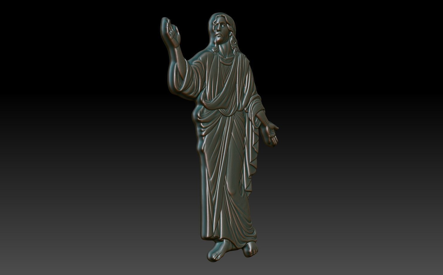 Jesus Blessing basrelief 01 241211 3D print model_2