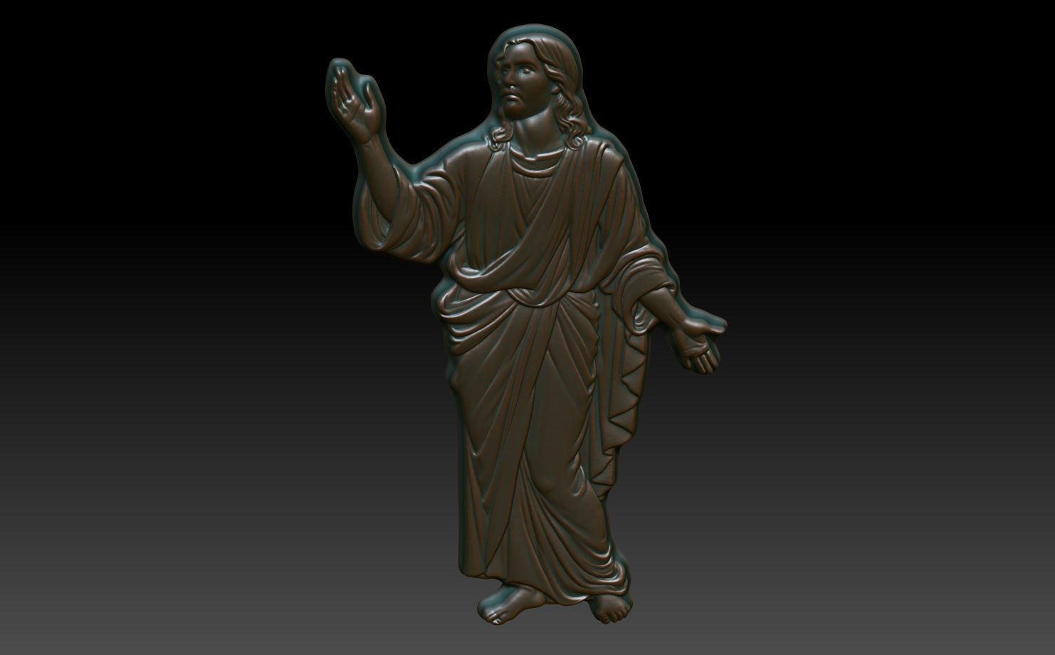 Jesus Blessing basrelief 01 241211 3D print model_3